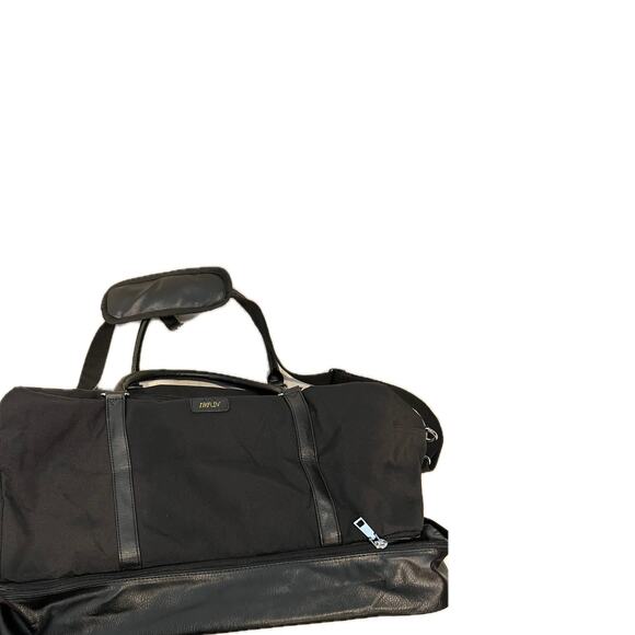 IBFun Black Canvas Faux Leather Tote Bag  20"x12"x10" - Picture 2 of 8